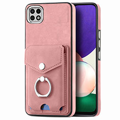 Soft Silicone Gel Leather Snap On Case Cover SD4 for Samsung Galaxy A22 5G Pink