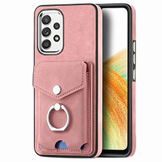 Soft Silicone Gel Leather Snap On Case Cover SD4 for Samsung Galaxy A33 5G Pink