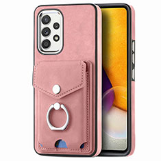 Soft Silicone Gel Leather Snap On Case Cover SD4 for Samsung Galaxy A72 5G Pink