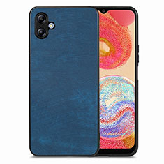 Soft Silicone Gel Leather Snap On Case Cover SD4 for Samsung Galaxy M04 Blue