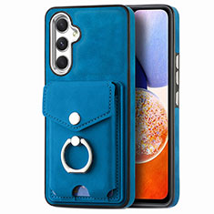 Soft Silicone Gel Leather Snap On Case Cover SD4 for Samsung Galaxy M44 5G Blue