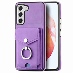 Soft Silicone Gel Leather Snap On Case Cover SD4 for Samsung Galaxy S21 FE 5G Purple