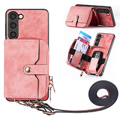 Soft Silicone Gel Leather Snap On Case Cover SD4 for Samsung Galaxy S22 5G Pink