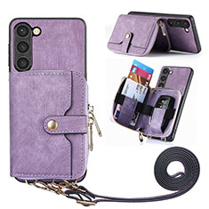 Soft Silicone Gel Leather Snap On Case Cover SD4 for Samsung Galaxy S24 5G Clove Purple