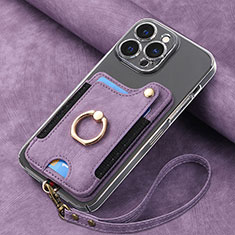 Soft Silicone Gel Leather Snap On Case Cover SD5 for Apple iPhone 14 Pro Max Purple