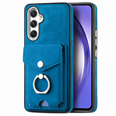 Soft Silicone Gel Leather Snap On Case Cover SD5 for Samsung Galaxy A54 5G Blue