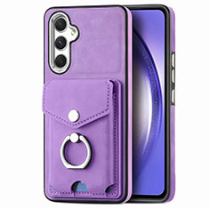 Soft Silicone Gel Leather Snap On Case Cover SD5 for Samsung Galaxy A54 5G Clove Purple