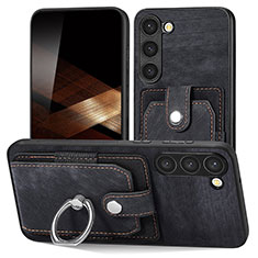 Soft Silicone Gel Leather Snap On Case Cover SD5 for Samsung Galaxy S24 5G Black