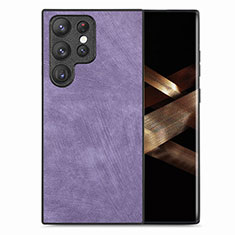 Soft Silicone Gel Leather Snap On Case Cover SD5 for Samsung Galaxy S24 Ultra 5G Clove Purple