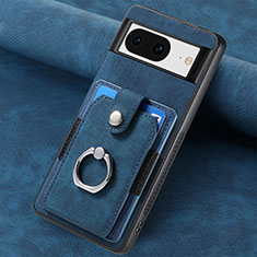 Soft Silicone Gel Leather Snap On Case Cover SD6 for Google Pixel 8 5G Blue