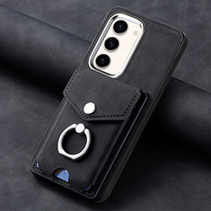 Soft Silicone Gel Leather Snap On Case Cover SD6 for Samsung Galaxy S24 5G Black