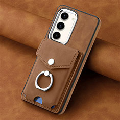 Soft Silicone Gel Leather Snap On Case Cover SD6 for Samsung Galaxy S24 5G Brown