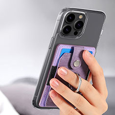 Soft Silicone Gel Leather Snap On Case Cover SD7 for Apple iPhone 16 Pro Purple