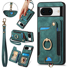 Soft Silicone Gel Leather Snap On Case Cover SD7 for Google Pixel 8 5G Green