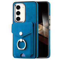 Soft Silicone Gel Leather Snap On Case Cover SD7 for Samsung Galaxy S25 5G Blue