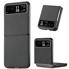 Soft Silicone Gel Leather Snap On Case Cover SD8 for Motorola Moto Razr 40 5G Black