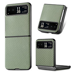 Soft Silicone Gel Leather Snap On Case Cover SD8 for Motorola Moto Razr 40 5G Green