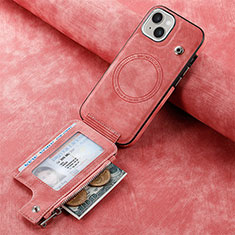 Soft Silicone Gel Leather Snap On Case Cover SD9 for Apple iPhone 15 Plus Pink