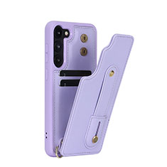 Soft Silicone Gel Leather Snap On Case Cover SY1 for Samsung Galaxy S24 5G Purple