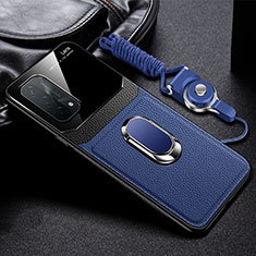 Soft Silicone Gel Leather Snap On Case Cover with Magnetic FL1 for OnePlus Nord N200 5G Blue