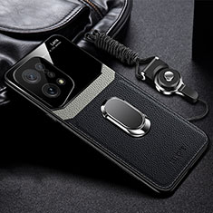 Soft Silicone Gel Leather Snap On Case Cover with Magnetic FL1 for Oppo Find X5 Pro 5G Black