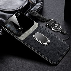 Soft Silicone Gel Leather Snap On Case Cover with Magnetic FL1 for Oppo K9 5G Black