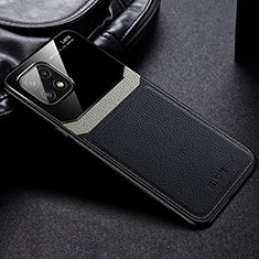 Soft Silicone Gel Leather Snap On Case Cover with Magnetic FL1 for Samsung Galaxy A22 5G Black