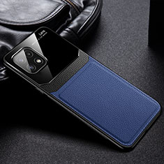 Soft Silicone Gel Leather Snap On Case Cover with Magnetic FL1 for Samsung Galaxy A22s 5G Blue