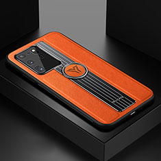 Soft Silicone Gel Leather Snap On Case Cover with Magnetic FL1 for Samsung Galaxy S20 Ultra Orange