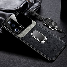 Soft Silicone Gel Leather Snap On Case Cover with Magnetic FL2 for Xiaomi Civi 2 5G Black