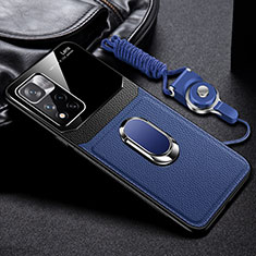 Soft Silicone Gel Leather Snap On Case Cover with Magnetic FL2 for Xiaomi Mi 11i 5G (2022) Blue