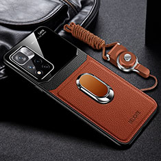 Soft Silicone Gel Leather Snap On Case Cover with Magnetic FL2 for Xiaomi Mi 11i 5G (2022) Brown