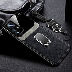 Soft Silicone Gel Leather Snap On Case Cover with Magnetic FL2 for Xiaomi Mi 12T 5G Black