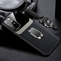Soft Silicone Gel Leather Snap On Case Cover with Magnetic FL2 for Xiaomi Redmi Note 11 5G Black
