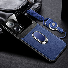 Soft Silicone Gel Leather Snap On Case Cover with Magnetic FL2 for Xiaomi Redmi Note 12T Pro 5G Blue