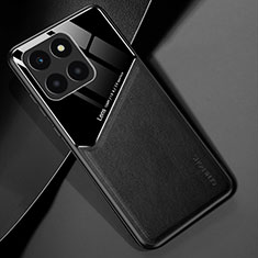 Soft Silicone Gel Leather Snap On Case Cover with Magnetic for Huawei Honor X8b Black