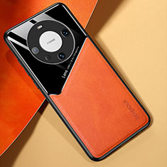 Soft Silicone Gel Leather Snap On Case Cover with Magnetic for Huawei Mate 60 Orange