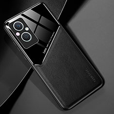 Soft Silicone Gel Leather Snap On Case Cover with Magnetic for Oppo A96 5G Black