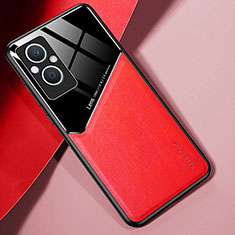 Soft Silicone Gel Leather Snap On Case Cover with Magnetic for Oppo F21 Pro 5G Red