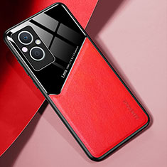 Soft Silicone Gel Leather Snap On Case Cover with Magnetic for Oppo F21s Pro 5G Red