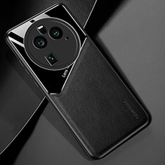 Soft Silicone Gel Leather Snap On Case Cover with Magnetic for Oppo Find X6 Pro 5G Black