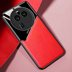 Soft Silicone Gel Leather Snap On Case Cover with Magnetic for Oppo Find X6 Pro 5G Red