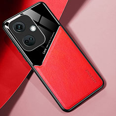 Soft Silicone Gel Leather Snap On Case Cover with Magnetic for Oppo K11 5G Red