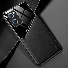 Soft Silicone Gel Leather Snap On Case Cover with Magnetic for Oppo Reno7 5G Black