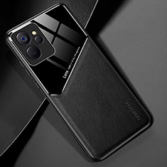 Soft Silicone Gel Leather Snap On Case Cover with Magnetic for Realme 10T 5G Black