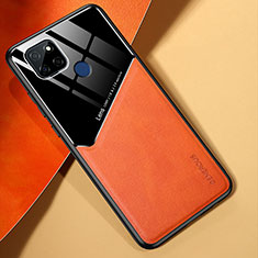 Soft Silicone Gel Leather Snap On Case Cover with Magnetic for Realme Q2i 5G Orange