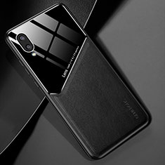 Soft Silicone Gel Leather Snap On Case Cover with Magnetic for Samsung Galaxy A02 Black