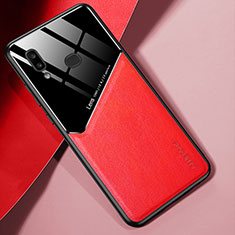 Soft Silicone Gel Leather Snap On Case Cover with Magnetic for Samsung Galaxy A10s Red