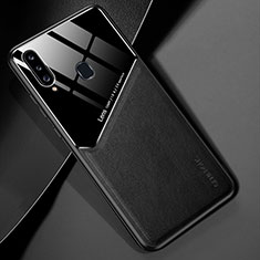 Soft Silicone Gel Leather Snap On Case Cover with Magnetic for Samsung Galaxy A20s Black