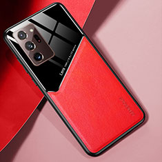 Soft Silicone Gel Leather Snap On Case Cover with Magnetic for Samsung Galaxy Note 20 Ultra 5G Red